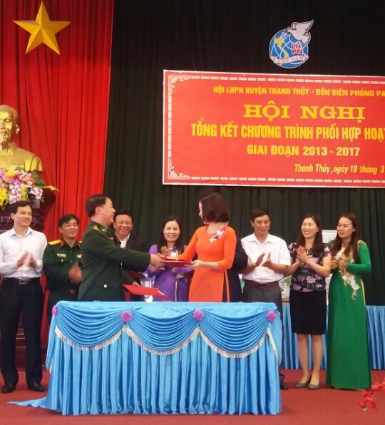 Hội LHPN các huyện tổ chức tổng kết chương trình phối hợp  với các đồn Biên Phòng tỉnh Lai Châu, giai đoạn 2013-2017